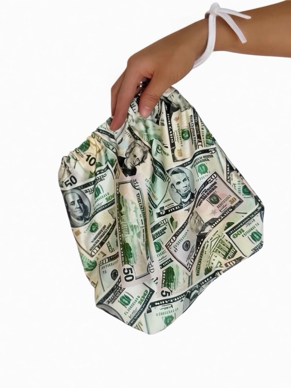 Money Print Drawstring Pouch - Stripper Money Bag | Dance & Festival